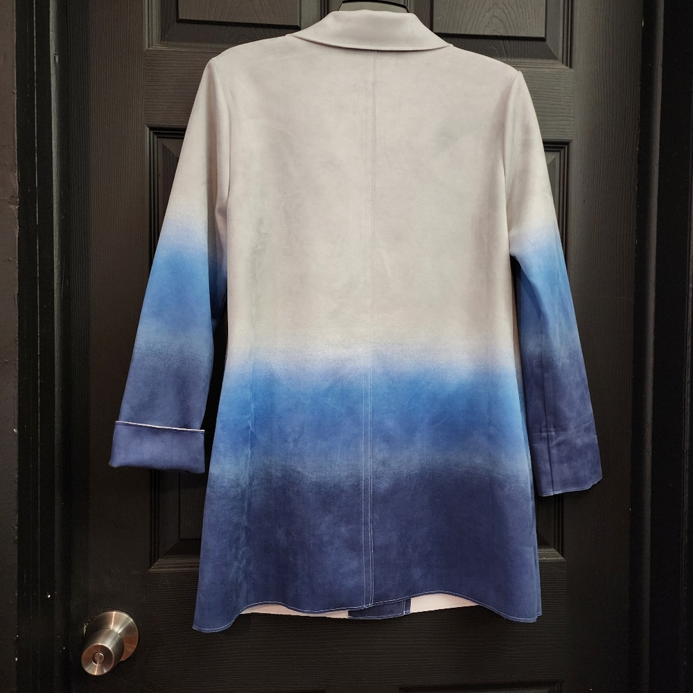 A la Carte Blue Ombre Suede Like Jacket - Picture 8 of 10